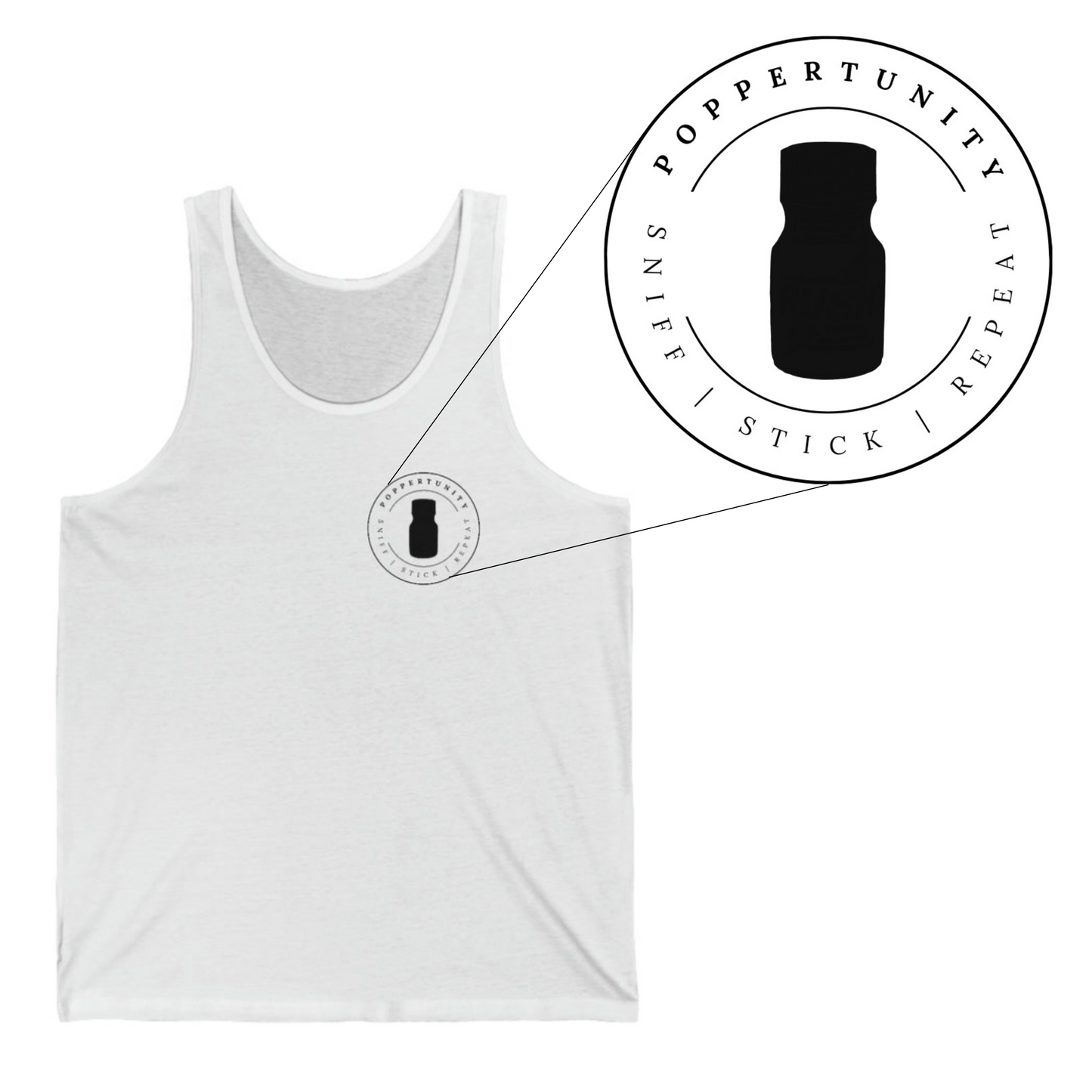 Poppertunity - Sniff, stick, repeat. Unisex Jersey Tank